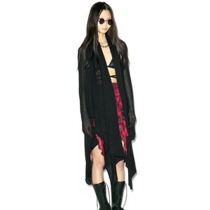 NWT Dolls Kill - Widow Kiss of Death Super Long Cardigan Small